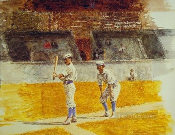Baseball Players Practicing Realism portraits Thomas Eakins Oil Paintings